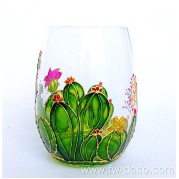 Hand Painted Wine Glass Stemless Wine Glasses